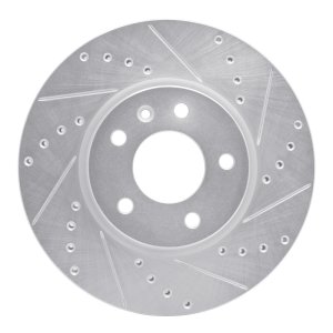 Buick Encore GX Brake Rotor (1) - Front Right - R1 Concepts - Drilled & Slotted - Silver - `11-`25